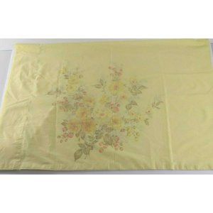 Vintage Dan River Tranquale Pillowcase Yellow Flowers 70s 80s Standard
